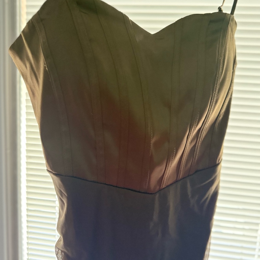 Elegant green Strapless Dress